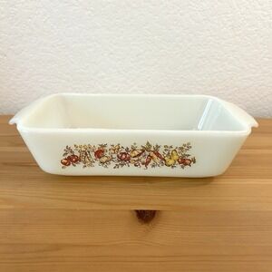 Anchor Hocking Fire King Nature's Bounty Garden Vintage Loaf Pan #441